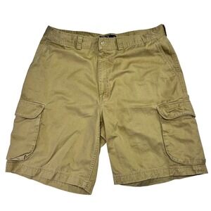 VTG Polo Ralph Lauren Mens Cargo Shorts Tan Khaki Chino Cotton Size 38 Utility
